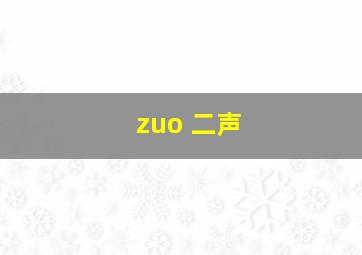 zuo 二声